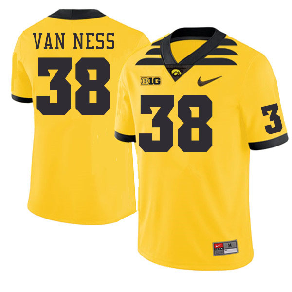 Men #38 Devan Van Ness Iowa Hawkeyes College Football Jerseys Stitched-Gold